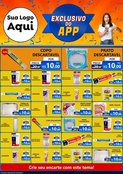 Modelo de Encarte para Encarte A4 Vertical com o tema Exclusivo do Aplicativo para Embalagens