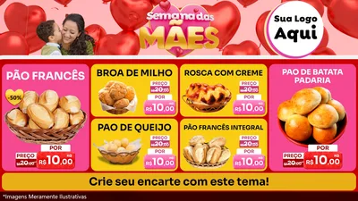 Modelo de TV para TV Horizontal com o tema Semana Das Mães para Padaria