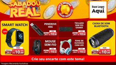 Modelo de TV para TV Horizontal com o tema Sabadou do Real para Informática