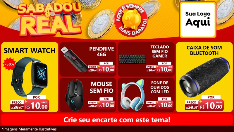 Modelo de TV para TV Horizontal com o tema Sabadou do Real para Informática