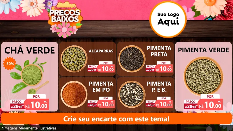 Modelo de TV para TV Horizontal com o tema Primavera de Preços Baixos para Produtos Naturais