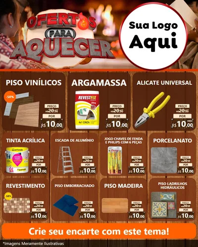 Modelo de Rede Social para Feed Instagram com o tema Ofertas Para Aquecer para Material para Construção
