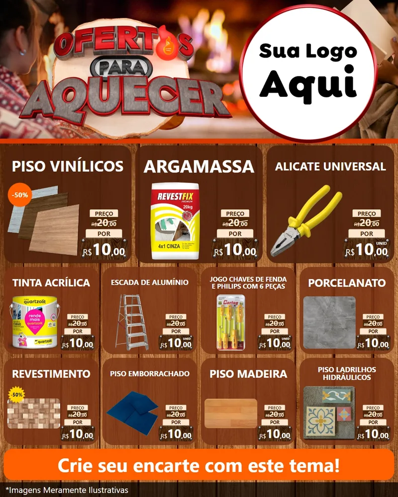 Modelo de Rede Social para Feed Instagram com o tema Ofertas Para Aquecer para Material para Construção