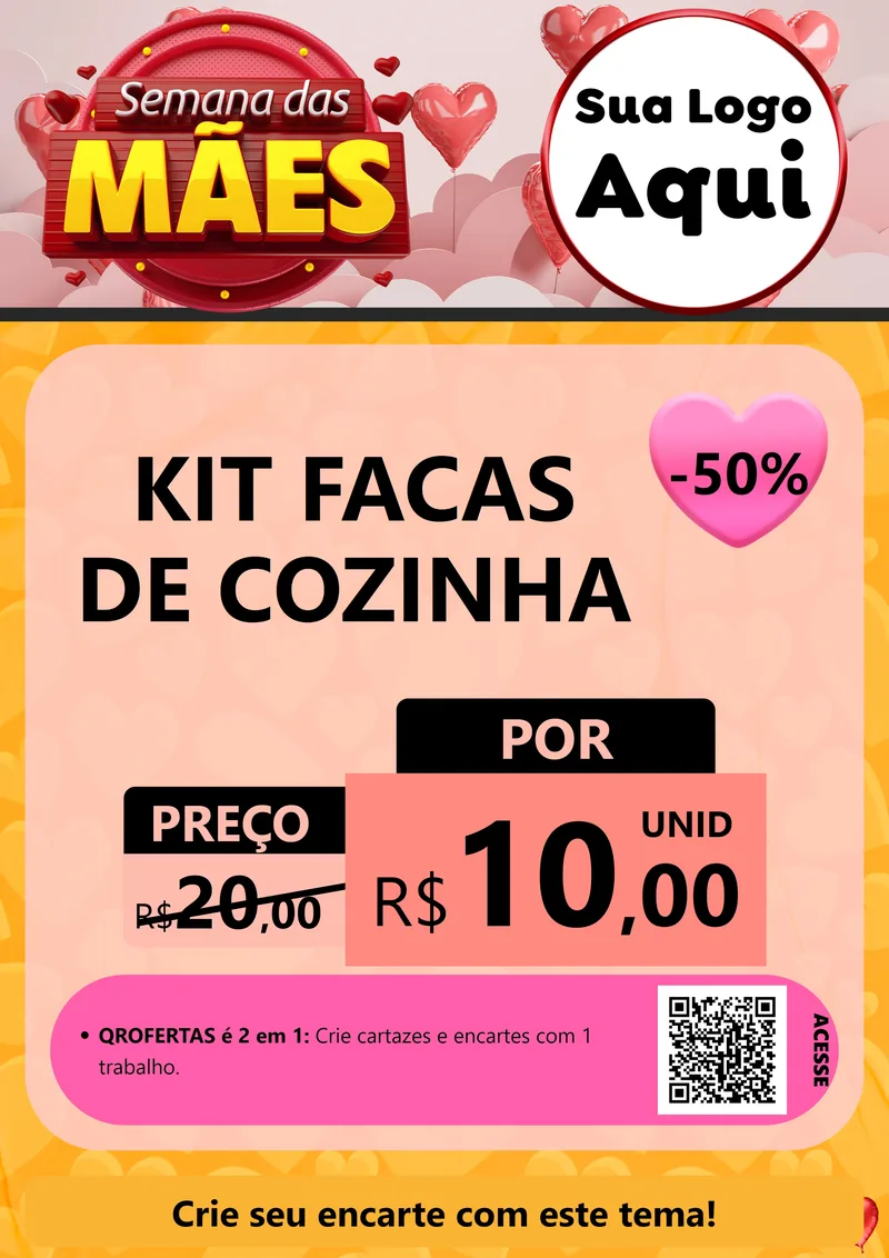 Modelo de Cartaz para Cartaz A4 Vertical com o tema Semana das Mães para Utilidades Domésticas
