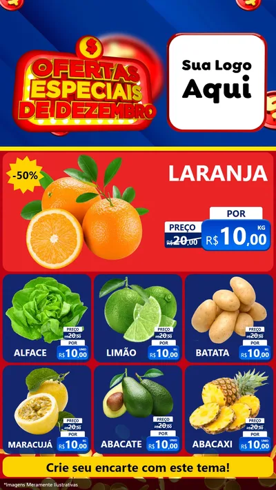 Modelo de Rede Social para Stories com o tema Ofertas Especiais de Dezembro para Hortifrúti