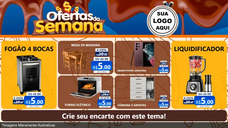 Modelo de TV para TV Horizontal com o tema Ofertas da Semana - Páscoa para Móveis e Eletro
