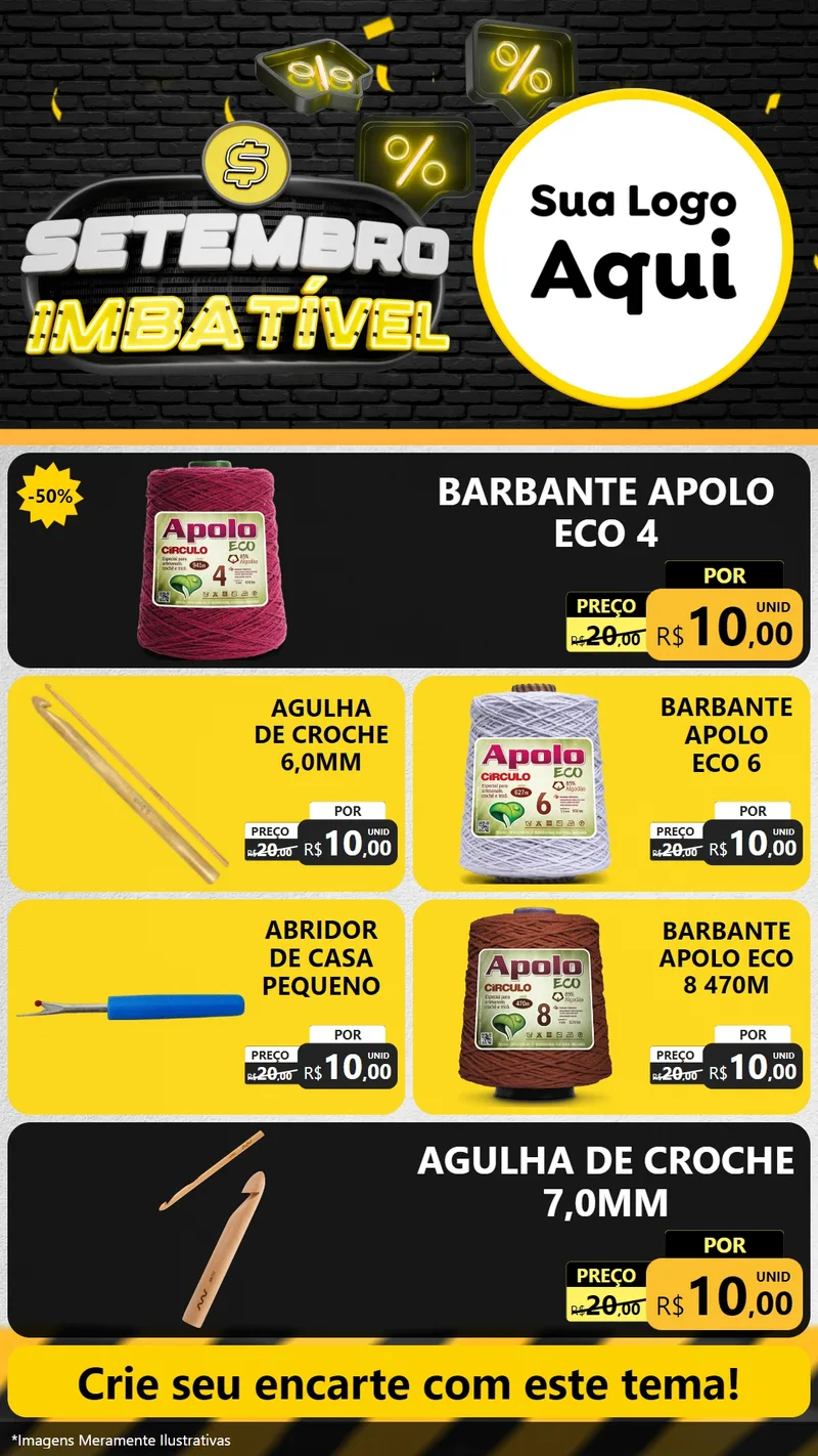 Modelo de TV para TV Vertical com o tema Setembro Imbatível para Armarinho e Aviamentos