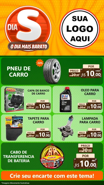 Modelo de TV para TV Vertical com o tema Dia S - O Dia Mais Barato para Auto peças