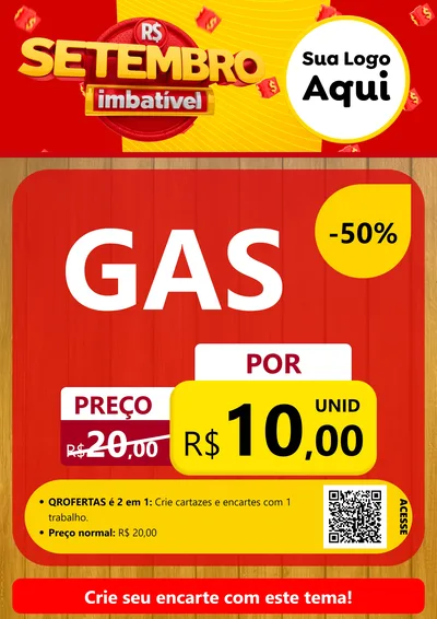 Modelo de Cartaz para Cartaz A4 Vertical com o tema Setembro Imbatível para Água e gás