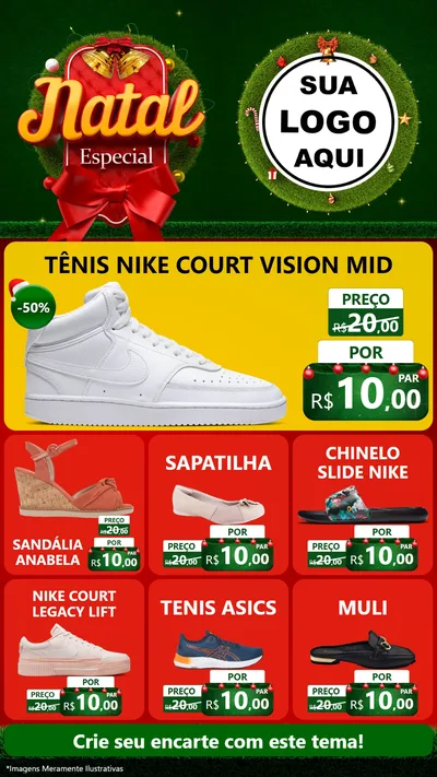 Modelo de Rede Social para Stories com o tema Natal Especial para Calçados