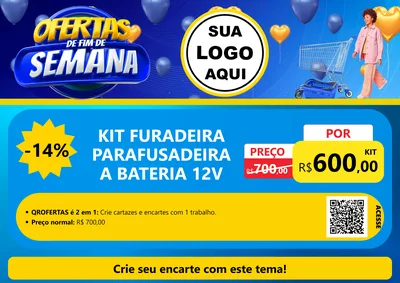 Modelo de Cartaz para Cartaz A4 Horizontal com o tema Ofertas de Fim de Semana para Maquinas e Ferramentas