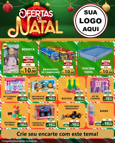 Modelo de Rede Social para Feed Instagram com o tema Ofertas de Natal para Brinquedos