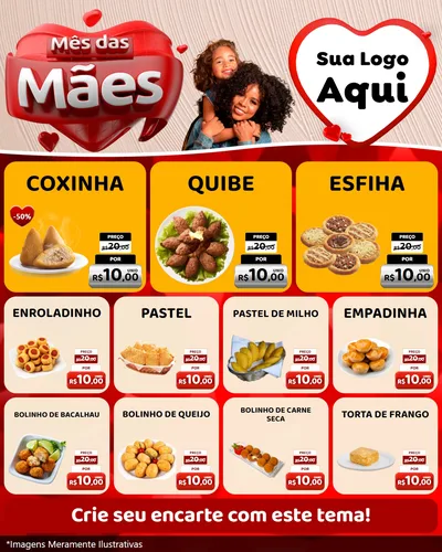 Modelo de Rede Social para Feed Instagram com o tema Mês das Mães para Salgadaria