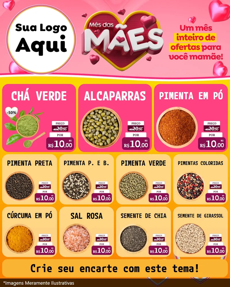 Modelo de Rede Social para Feed Instagram com o tema Mês das Mães para Produtos Naturais