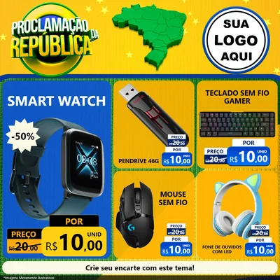 Modelo de Rede Social para Feed Facebook com o tema Proclamação da República para Informática