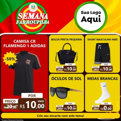 Modelo de Rede Social para Feed Facebook com o tema Semana Farroupilha para Roupas e acessórios