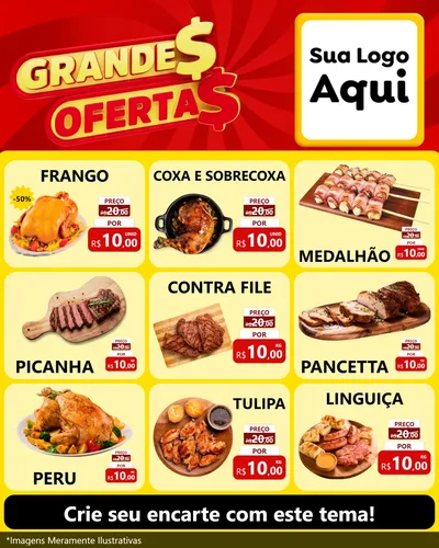 Modelo de Rede Social para Feed Instagram com o tema Grandes Ofertas para Assados