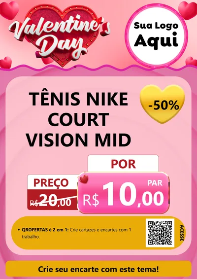Modelo de Cartaz para Cartaz A4 Vertical com o tema Valentine's Day para Calçados
