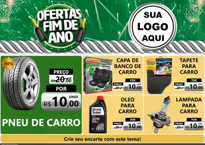 Modelo de Encarte para Encarte A4 Horizontal com o tema Ofertas Fim de Ano para Auto peças