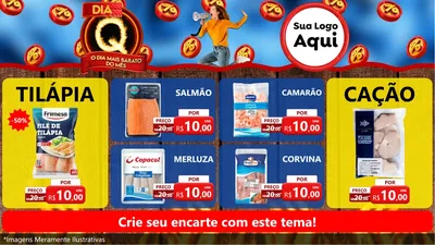 Modelo de TV para TV Horizontal com o tema Dia Q - O Dia Mais Barato Do Mês para Peixaria