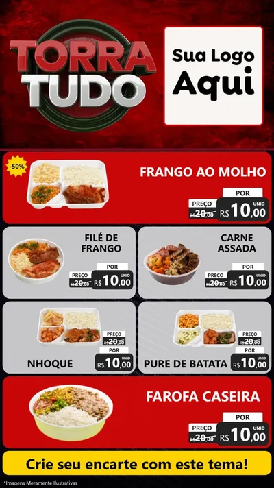 Modelo de TV para TV Vertical com o tema Torra Tudo para Restaurante