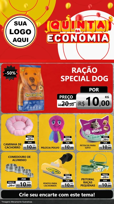 Modelo de Rede Social para Stories com o tema Quinta da Economia para Pet Shop