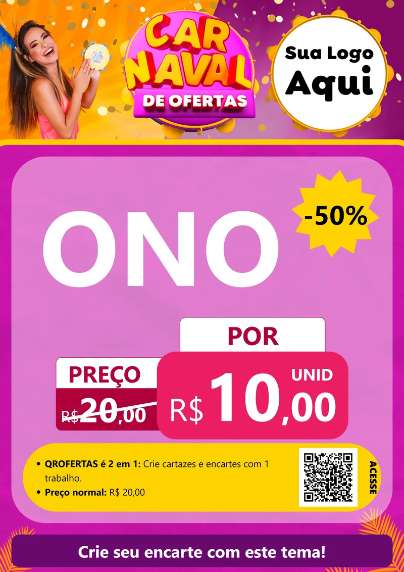 Modelo de Cartaz para Cartaz A4 Vertical com o tema Carnaval de Ofertas para Óticas