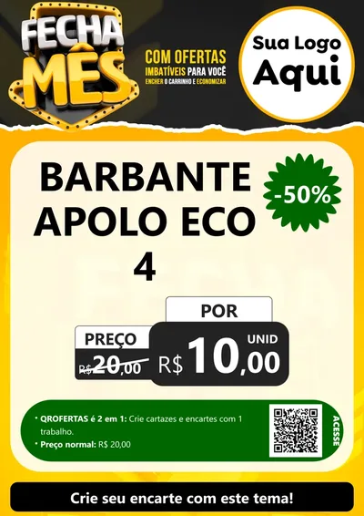 Modelo de Cartaz para Cartaz A4 Vertical com o tema Fecha Mês para Armarinho e Aviamentos