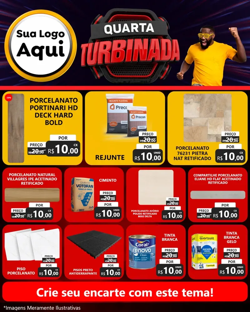 Modelo de Rede Social para Feed Instagram com o tema Quarta Turbinada para Pisos e revestimentos