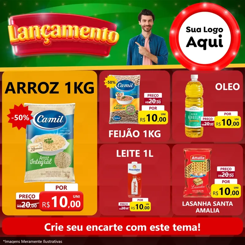 Modelo de Rede Social para Feed Facebook com o tema Lançamento para Supermercado
