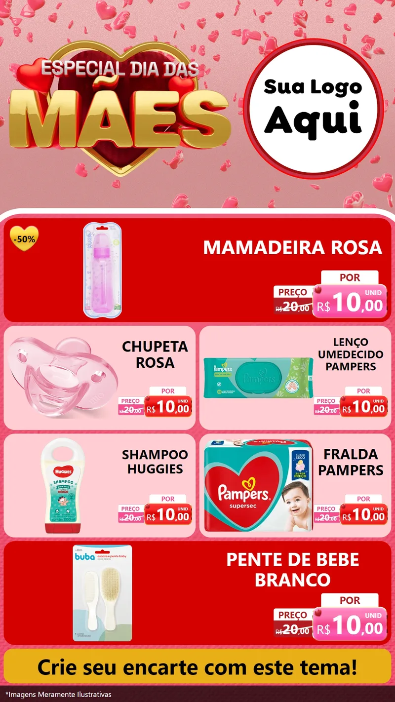 Modelo de TV para TV Vertical com o tema Especial Dia Das Mães para Bebês