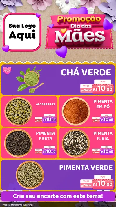 Modelo de TV para TV Vertical com o tema Promoção Dia das Mães para Produtos Naturais