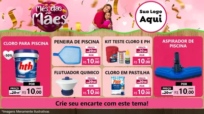 Modelo de TV para TV Horizontal com o tema Mês das Mães para Produtos para Piscina