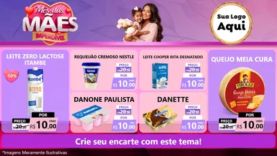 Modelo de TV para TV Horizontal com o tema Mês das Mães Imperdível para Frios e Laticínios