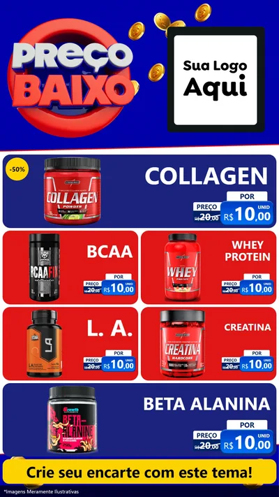 Modelo de TV para TV Vertical com o tema Preço Baixo para Suplementos alimentares