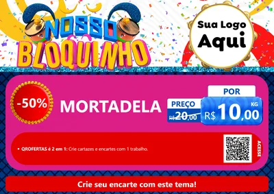 Modelo de Cartaz para Cartaz A4 Horizontal com o tema Nosso Bloquinho para Frios e Laticínios