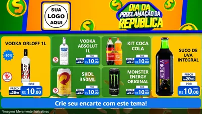 Modelo de TV para TV Horizontal com o tema Dia Da Proclamação da República para Distribuidora de bebidas