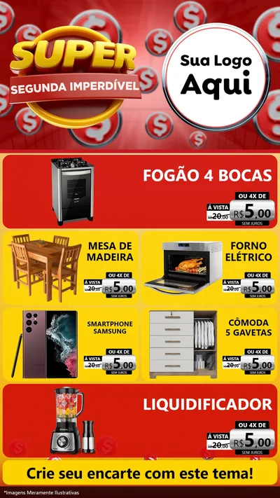 Modelo de TV para TV Vertical com o tema Super Segunda Imperdível para Móveis e Eletro