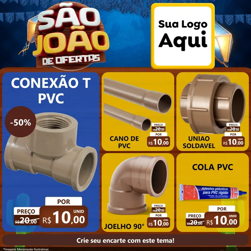 Modelo de Rede Social para Feed Facebook com o tema São João Ofertas Imbatíveis! - Junina para Tubos e conexões