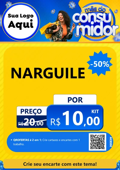 Modelo de Cartaz para Cartaz A4 Vertical com o tema Mês do Consumidor para Tabacaria