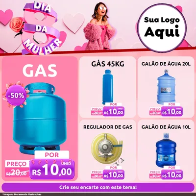 Modelo de Rede Social para Feed Facebook com o tema Dia da Mulher para Água e gás