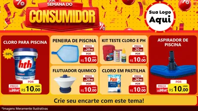 Modelo de TV para TV Horizontal com o tema Semana do Consumidor para Produtos para Piscina