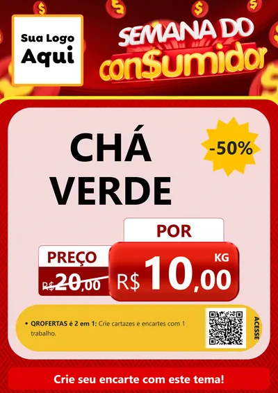Modelo de Cartaz para Cartaz A4 Vertical com o tema Semana do Consumidor para Produtos Naturais