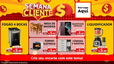 Modelo de TV para TV Horizontal com o tema Semana do Cliente para Móveis e Eletro