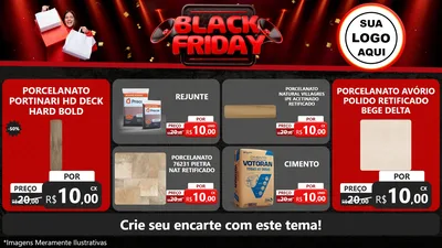 Modelo de TV para TV Horizontal com o tema Black Friday para Pisos e revestimentos