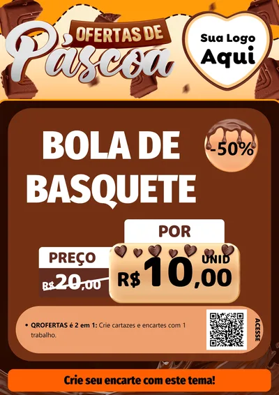 Modelo de Cartaz para Cartaz A4 Vertical com o tema Ofertas de Páscoa para Artigos Esportivos