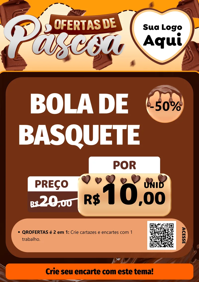 Modelo de Cartaz para Cartaz A4 Vertical com o tema Ofertas de Páscoa para Artigos Esportivos