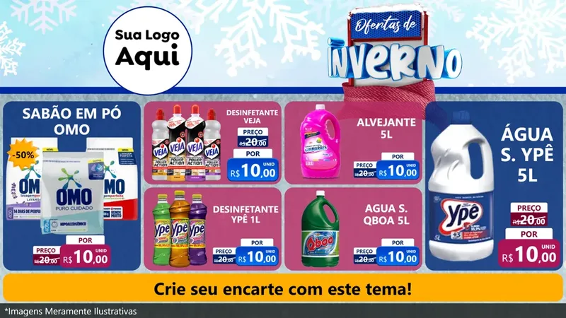 Modelo de TV para TV Horizontal com o tema Ofertas de Inverno para Produtos de Limpeza