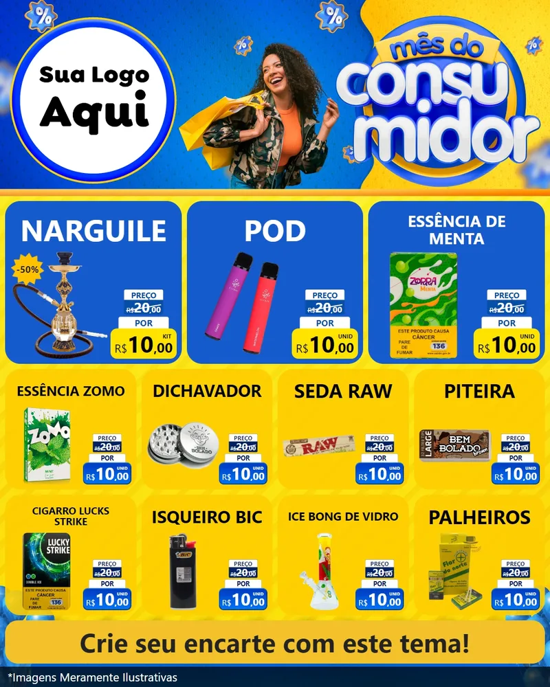Modelo de Rede Social para Feed Instagram com o tema Mês do Consumidor para Tabacaria