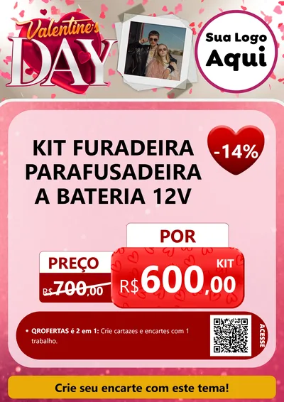 Modelo de Cartaz para Cartaz A4 Vertical com o tema Valentine's Day para Maquinas e Ferramentas